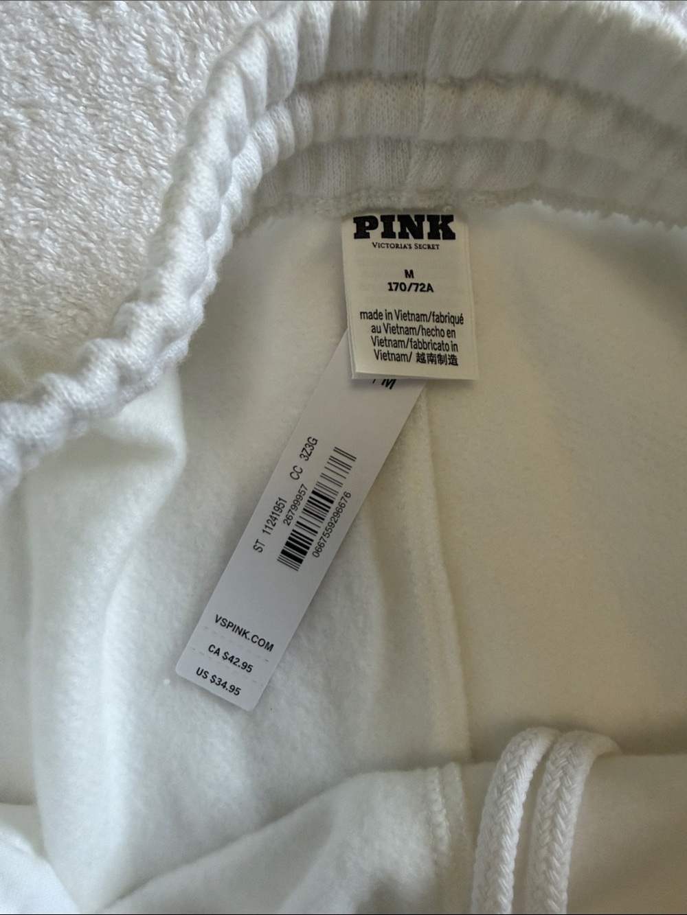 PINK Victoria's Secret White Athletic Knit Shorts with Strawberry Patch - Picture 5 of 5